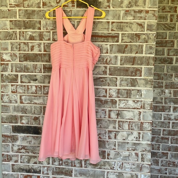 Azazie Elegant Coral Sleeveless Formal Dress - Picture 5 of 10